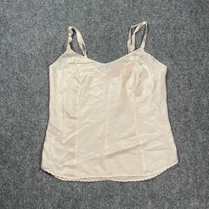 Bali Vintage Lace Blush Pink Chemise Cami  Size 34 Made In USA Mad Men Modest
